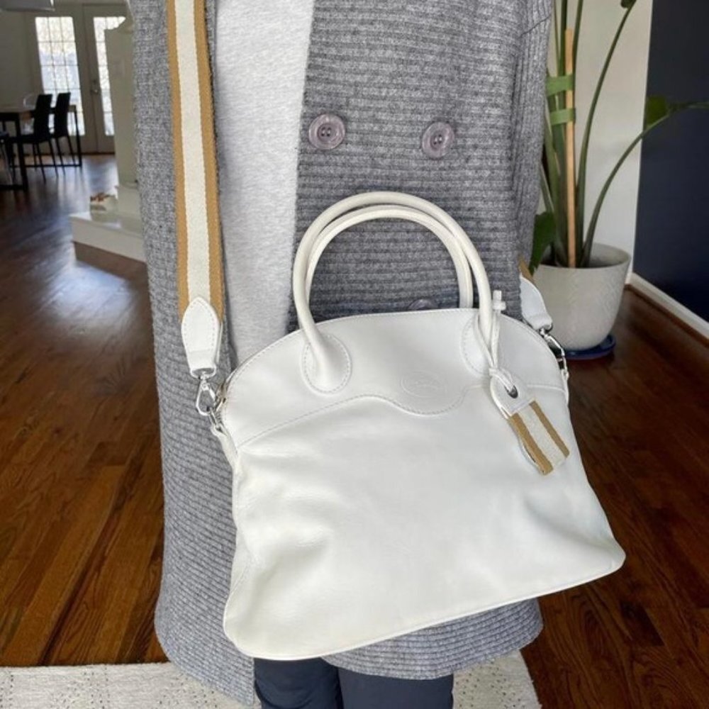 Longchamp Women's White Top Handle Lightweight Crossbody Tote Shoulder Bag - Picture 10 of 11
